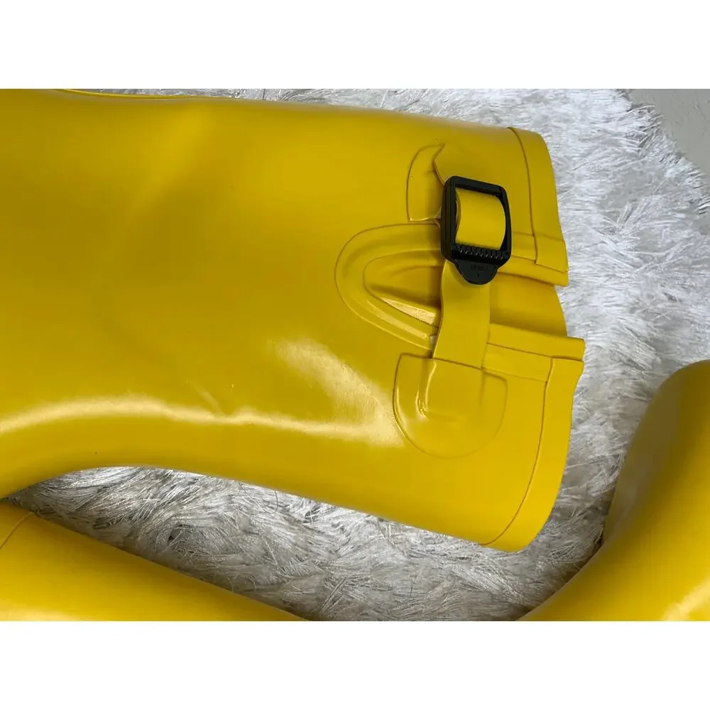Yellow Rain Boots Classic Preppy Sz 9 College City Waterproof